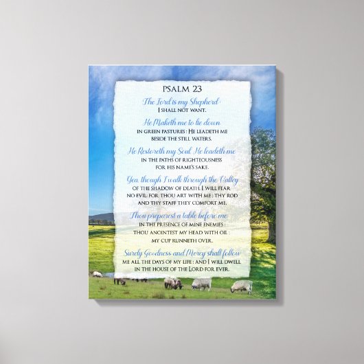 Psalm 23 - De Heer is mijn Shepherd Canvas Afdruk (Voorkant)