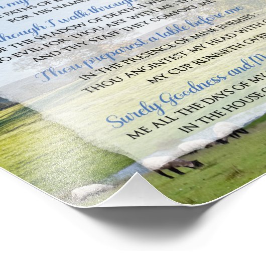 Psalm 23 - De Heer is mijn Shepherd Foto Afdruk (Hoek)