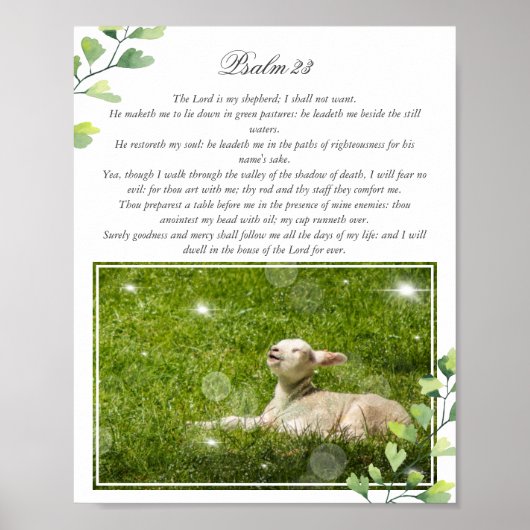 Psalm 23 De Heer is mijn Shepherd Foto Poster (Voorkant)