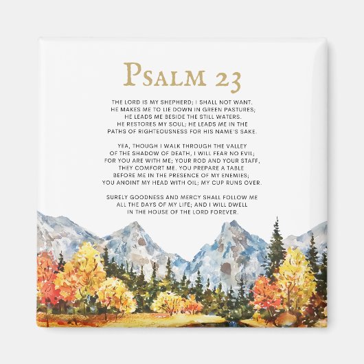 Psalm 23 De Heer is mijn Shepherd Magneet (Voorkant)