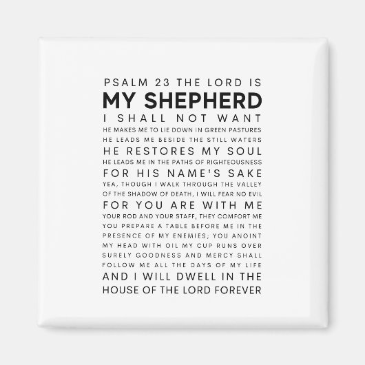 Psalm 23 De Heer is mijn Shepherd Magneet (Voorkant)
