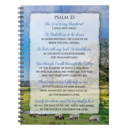 Psalm 23 - De Heer is mijn Shepherd Notitieboek (Voorkant)