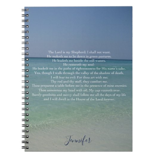 Psalm 23 De Heer is Mijn Shepherd Notitieboek (Voorkant)