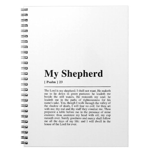 Psalm 23 De Heer is mijn Shepherd Notitieboek (Voorkant)