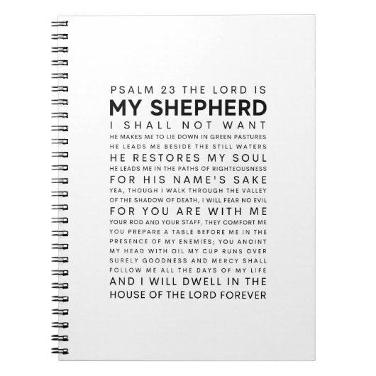 Psalm 23 De Heer is mijn Shepherd Notitieboek (Voorkant)