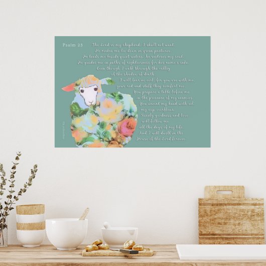 Psalm 23, De Heer is mijn Shepherd Poster (Keuken)