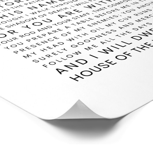 Psalm 23 De Heer is mijn Shepherd Poster (Hoek)