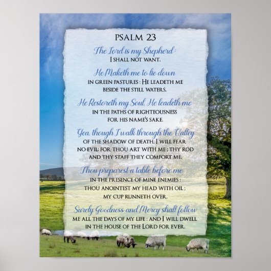 Psalm 23 - De Heer is mijn Shepherd Poster (Voorkant)