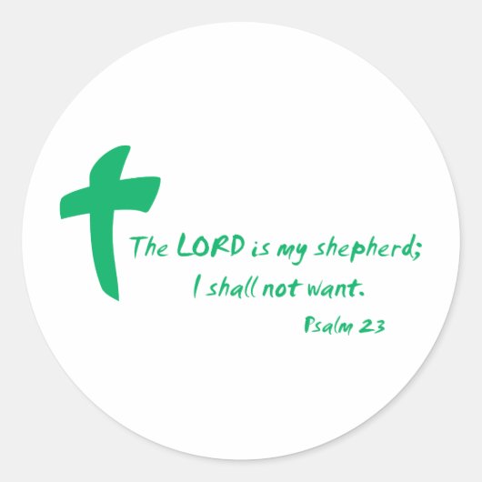 Psalm 23: De Heer is mijn Shepherd Ronde Sticker (Voorkant)