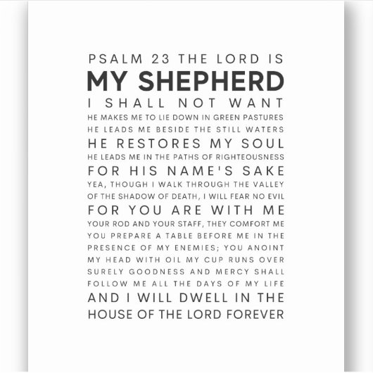 Psalm 23 De Heer is mijn Shepherd Sticker (Voorkant)