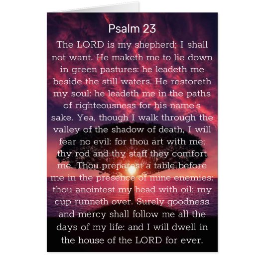Psalm 23 De Heer is mijn Shepherd Sunset (Voorkant)