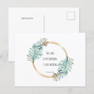 Psalm 23 De LORD is mijn herder, Manuscript Briefkaart