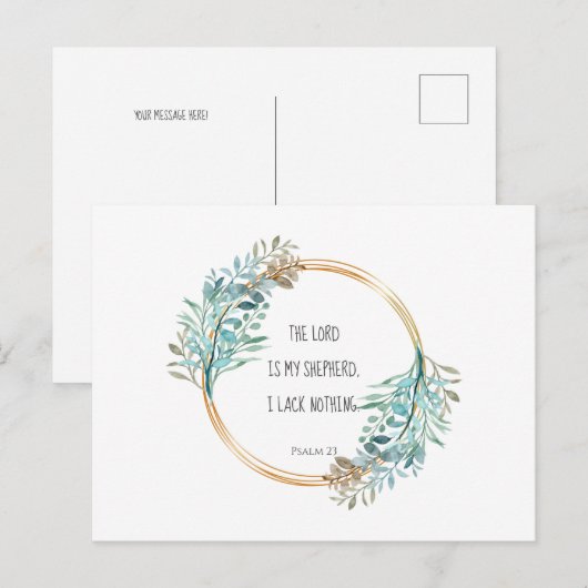 Psalm 23 De LORD is mijn herder, Manuscript Briefkaart (Voorkant / Achterkant)