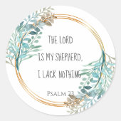 Psalm 23 De LORD is mijn herder, Manuscript Ronde Sticker (Voorkant)