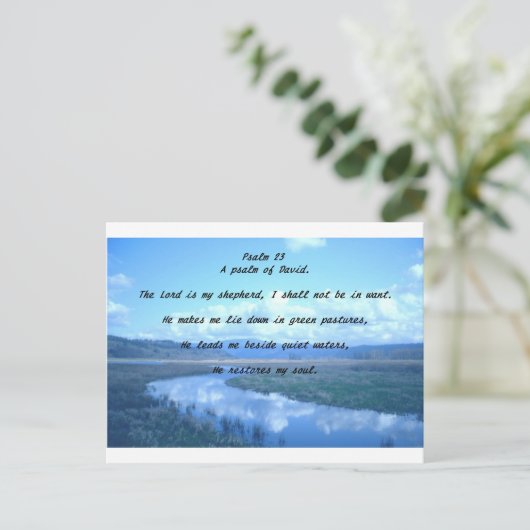 Psalm 23 Een psalm van David Briefkaart (Staand voorkant)