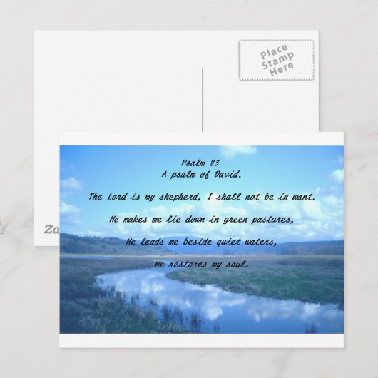 Psalm 23 Een psalm van David Briefkaart (Voorkant / Achterkant)