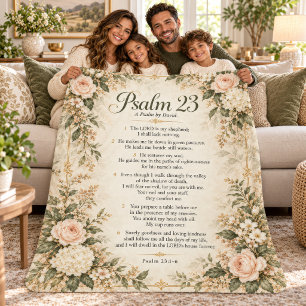 Psalm 23 Erfstuk Bloemrijke Schriftuur Sherpa Deken