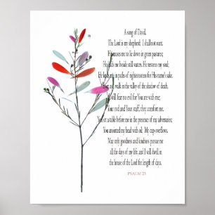 Psalm 23 Fijnbotanisch, waardevol Poster papier