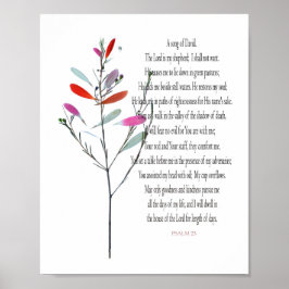 Psalm 23 Fijne Botanische Waarde Poster Papier