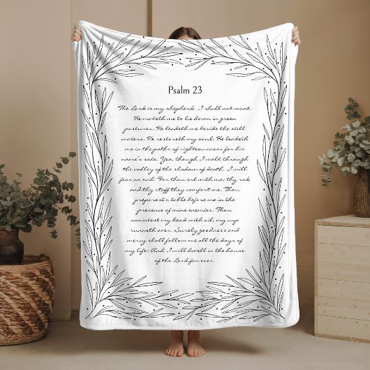 Psalm 23 Fleece Blanket The Lord is My Shepherd 