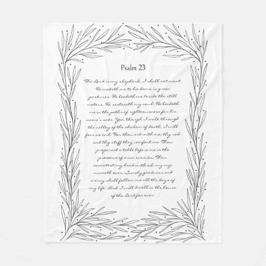 Psalm 23 Fleece Blanket The Lord is My Shepherd  (Voorkant)