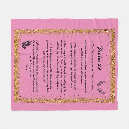 psalm 23 fleece deken (Voorkant (Horizontaal))