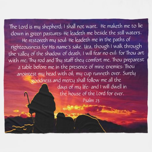 psalm 23 fleece deken (Voorkant (Horizontaal))
