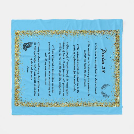 psalm 23 fleece deken (Voorkant (Horizontaal))