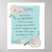 PSALM 23 FLORAL ART PRINT (Voorkant)