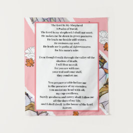Psalm 23 floral artistic art wandkleed