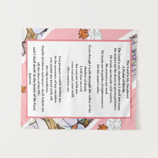 Psalm 23 floral artistic art wandkleed (Voorkant (horizontaal))