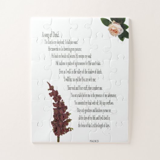 Psalm 23, Floral Green, overmaatse stukken - Gemak Legpuzzel (Verticaal)