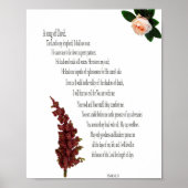 Psalm 23, Floral Green, Value Poster Paper (Matte) (Voorkant)