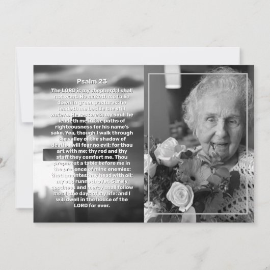 Psalm 23 Fotokruis Viering van de begrafenis van h Kaart (Voorkant)