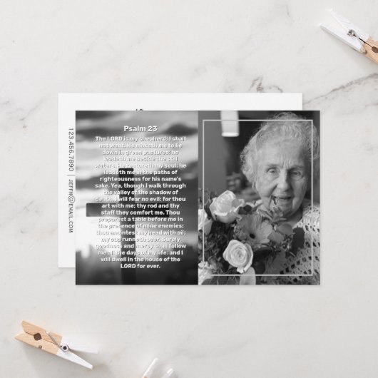 Psalm 23 Fotokruis Viering van de begrafenis van h Kaart (Voorkant / Achterkant in situ)