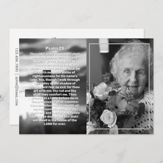 Psalm 23 Fotokruis Viering van de begrafenis van h Kaart (Voorkant / Achterkant)