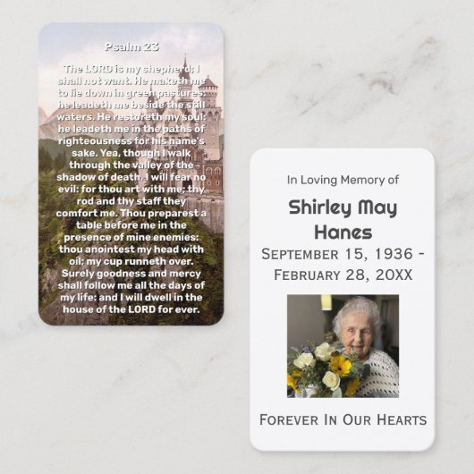 Psalm 23 Gedenkteken Kaart Visitekaartje (Voorkant / Achterkant)