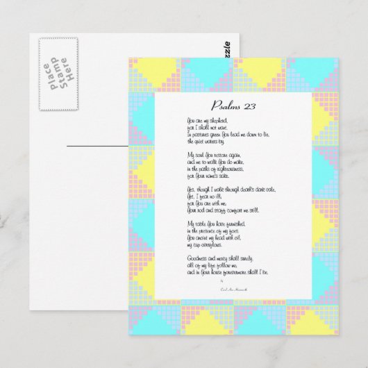 Psalm 23 gedicht op Briefkaart (Voorkant / Achterkant)