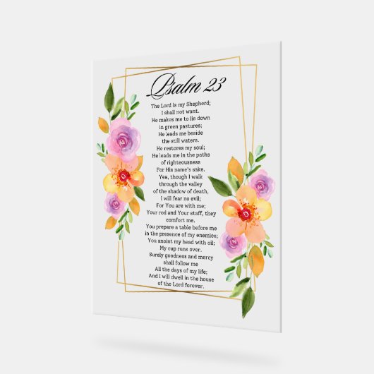 Psalm 23 Geometrisch Lijst Acryl Bord (Hoek)