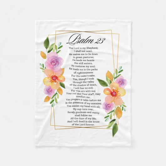 Psalm 23 Geometrisch Lijst Fleece Deken (Voorkant)