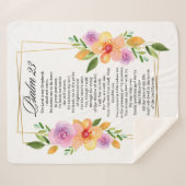 Psalm 23 Geometrisch Lijst Sherpa Deken (Voorkant (horizontaal))