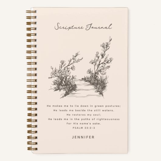  Psalm 23 Gepersonaliseerde Schriftdagboek Notitieboek (Voorkant)