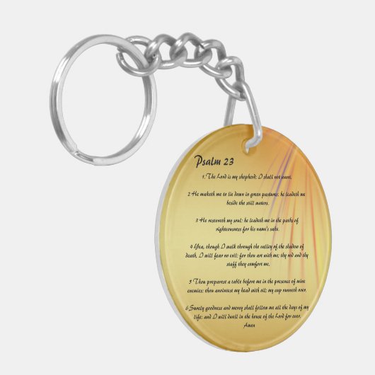 Psalm 23 gepersonaliseerde sleutelhanger (Voorkant Links)