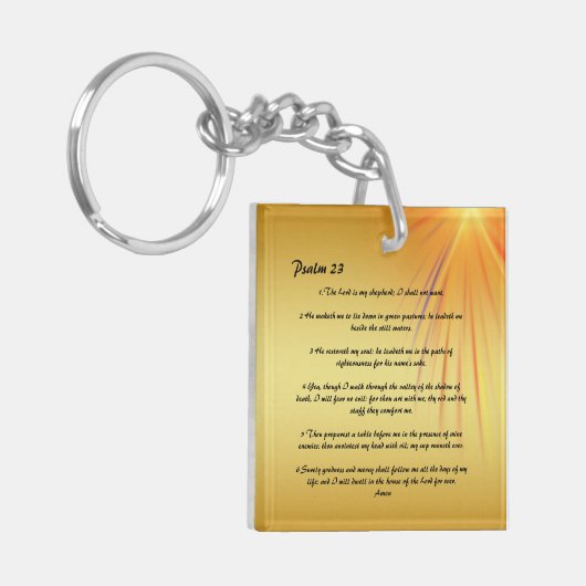 Psalm 23 gepersonaliseerde sleutelhanger (Voorkant Links)