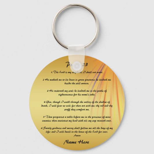 Psalm 23 gepersonaliseerde sleutelhanger (Voorkant)