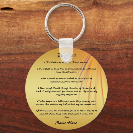 Psalm 23 gepersonaliseerde sleutelhanger (Voorkant)