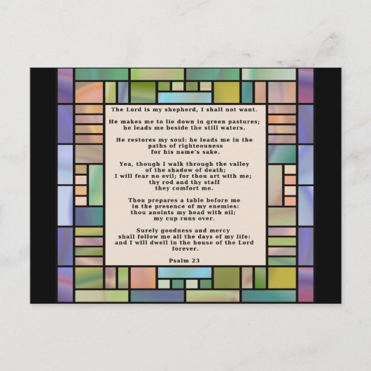 Psalm 23 Glas in lood Briefkaart (Voorkant)