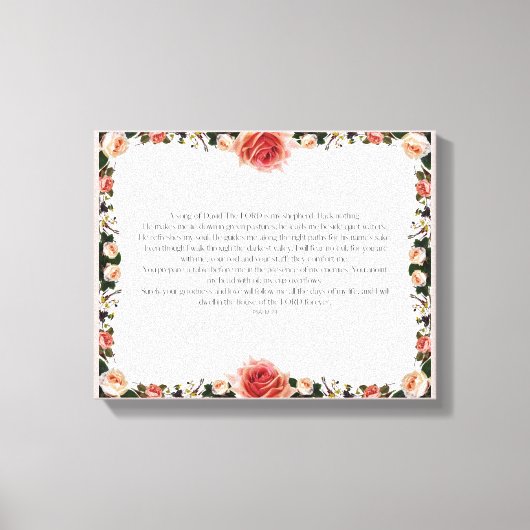 Psalm 23, gloeiroze verrekte canvas afdrukken (Voorkant)