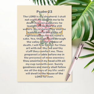 Psalm 23 Gouden Kruis viering van de begrafenis Kaart