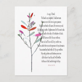 Psalm 23, Groen Plant Floral Briefkaart van David